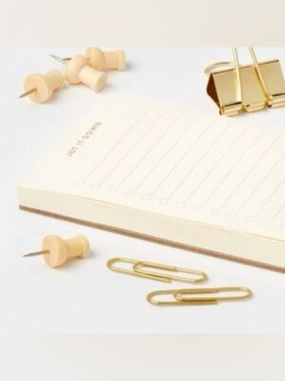Threshold Cream Notepad and Gold Accent Stationery Set (57 pieces)